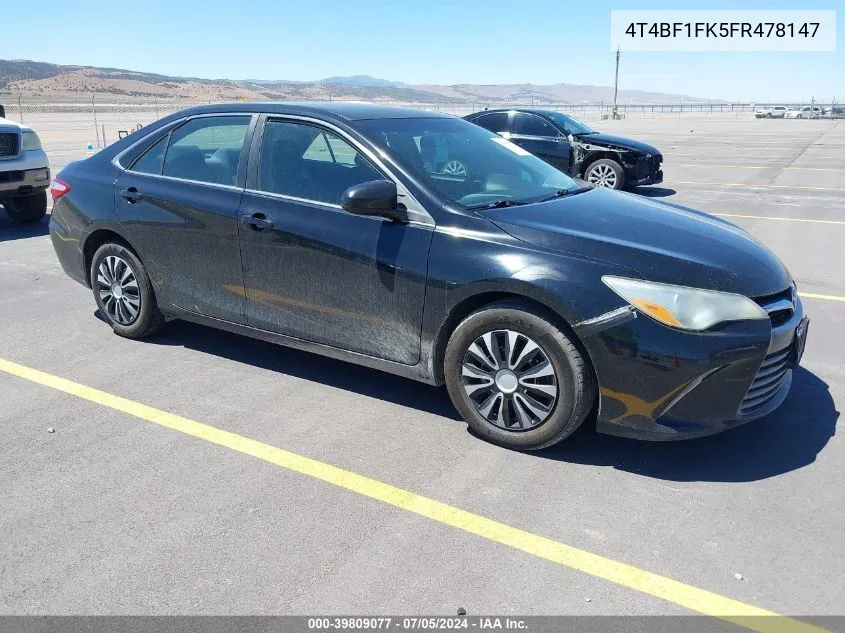 4T4BF1FK5FR478147 2015 Toyota Camry Le