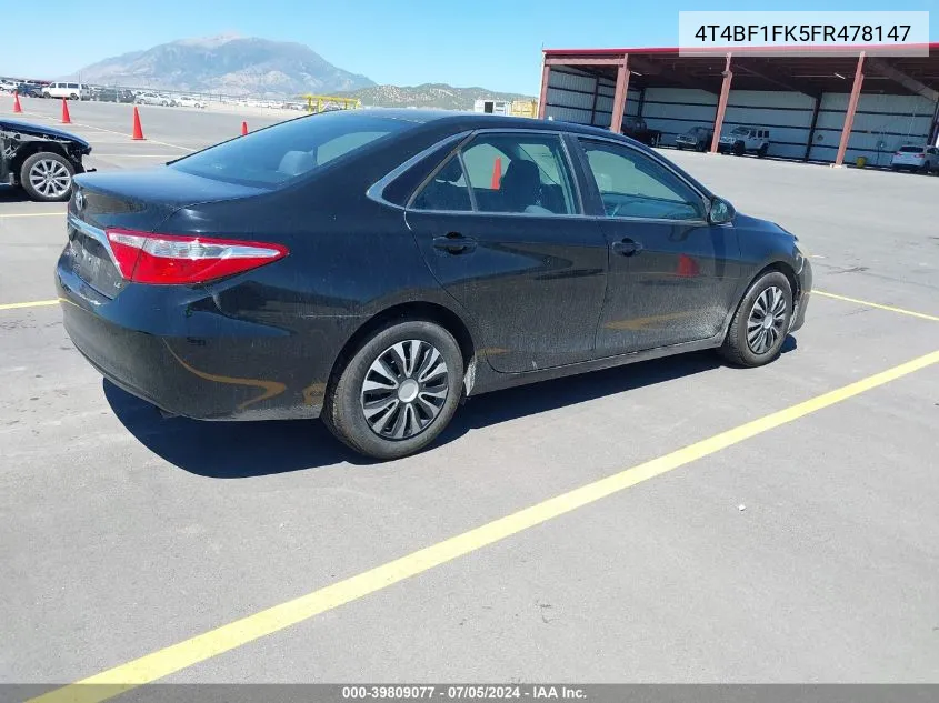 4T4BF1FK5FR478147 2015 Toyota Camry Le