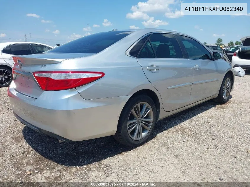 2015 Toyota Camry Se VIN: 4T1BF1FKXFU082340 Lot: 39837375