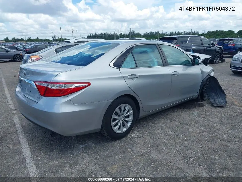 2015 Toyota Camry Le VIN: 4T4BF1FK1FR504372 Lot: 39888268