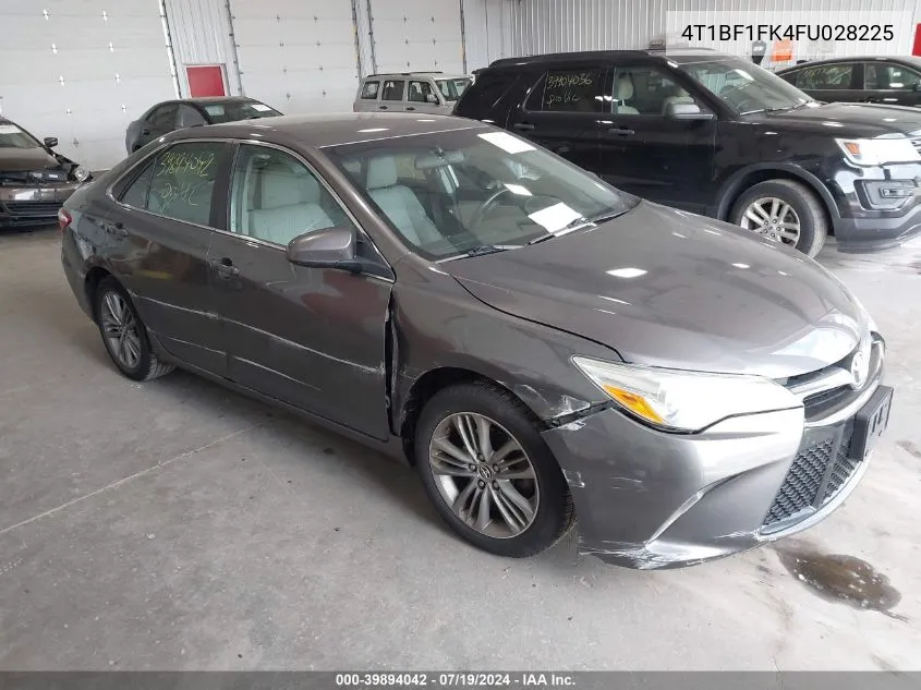 2015 Toyota Camry Se VIN: 4T1BF1FK4FU028225 Lot: 39894042