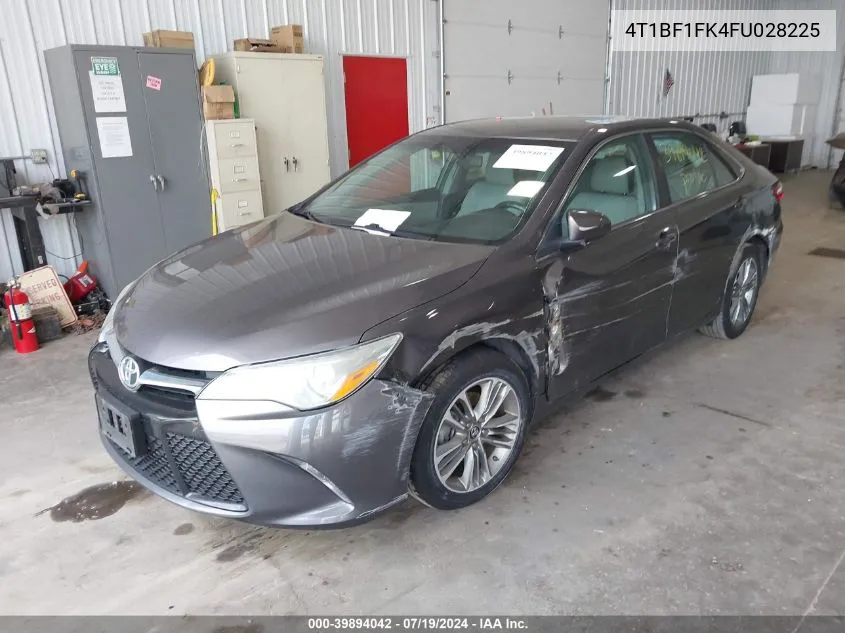 2015 Toyota Camry Se VIN: 4T1BF1FK4FU028225 Lot: 39894042