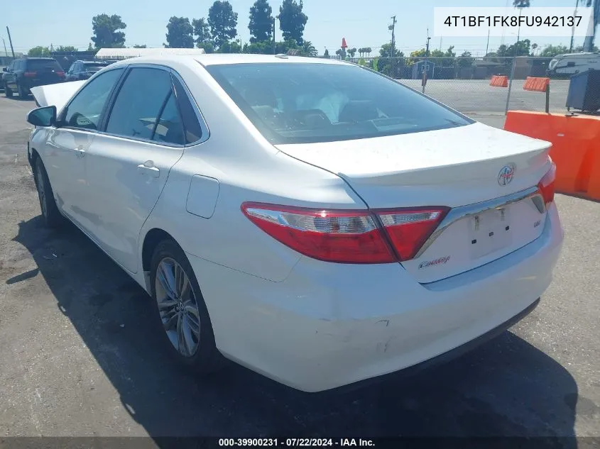 2015 Toyota Camry Se VIN: 4T1BF1FK8FU942137 Lot: 39900231