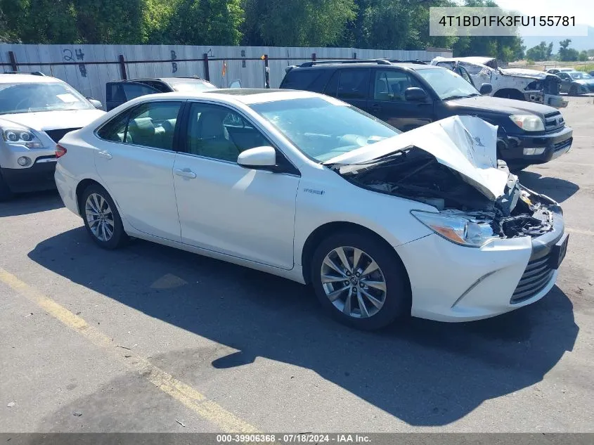 2015 Toyota Camry Hybrid Xle VIN: 4T1BD1FK3FU155781 Lot: 39906368