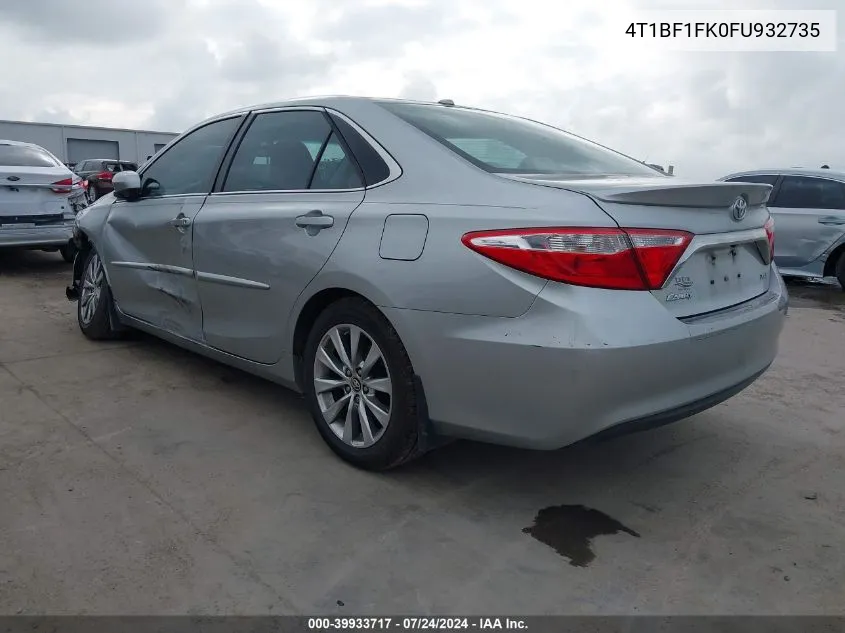 2015 Toyota Camry Xle VIN: 4T1BF1FK0FU932735 Lot: 39933717