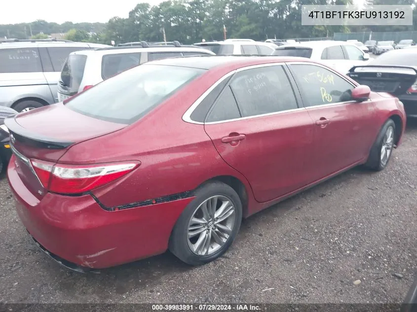 4T1BF1FK3FU913192 2015 Toyota Camry Se