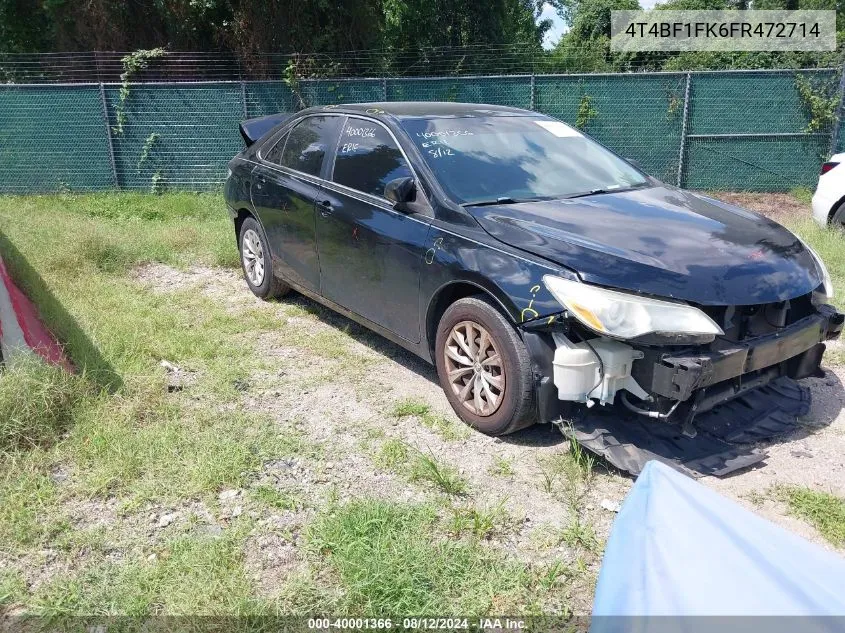 2015 Toyota Camry Le VIN: 4T4BF1FK6FR472714 Lot: 40001366