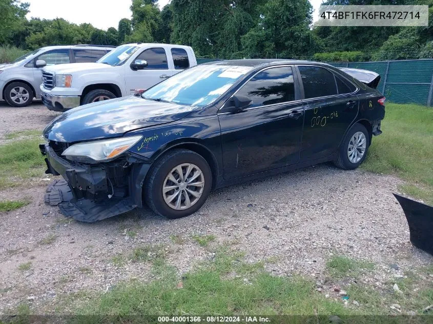 2015 Toyota Camry Le VIN: 4T4BF1FK6FR472714 Lot: 40001366