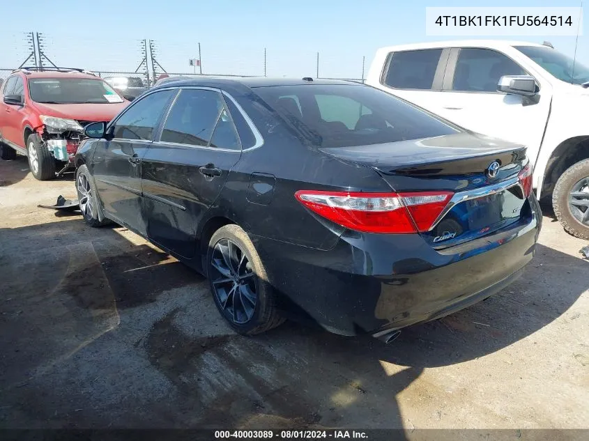 2015 Toyota Camry Xse V6 VIN: 4T1BK1FK1FU564514 Lot: 40003089