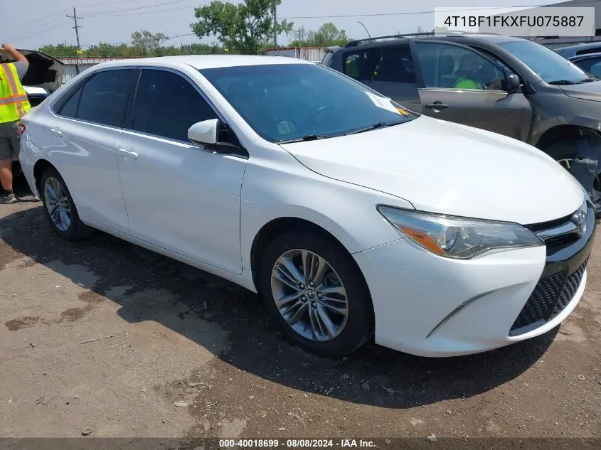 2015 Toyota Camry Se VIN: 4T1BF1FKXFU075887 Lot: 40018699