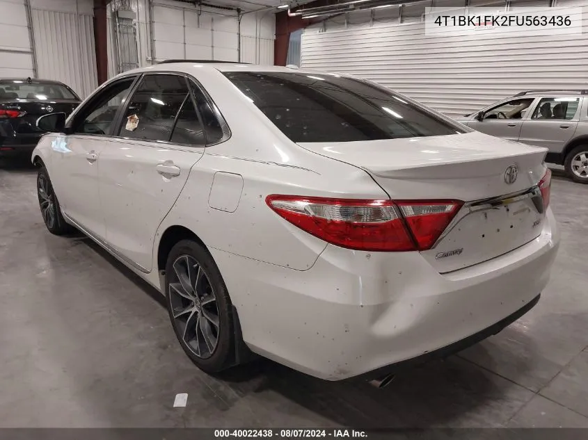 2015 Toyota Camry Xse V6 VIN: 4T1BK1FK2FU563436 Lot: 40022438