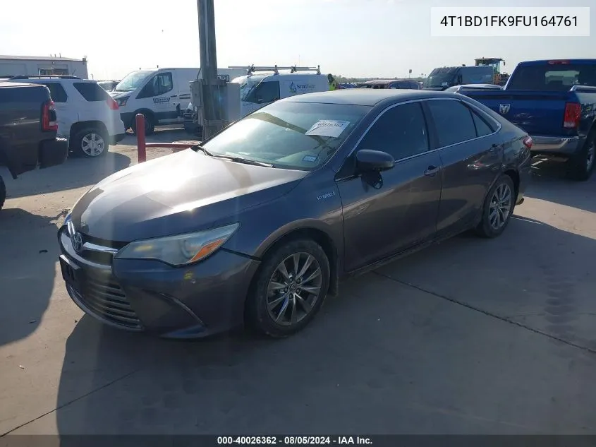 2015 Toyota Camry Hybrid Xle VIN: 4T1BD1FK9FU164761 Lot: 40026362