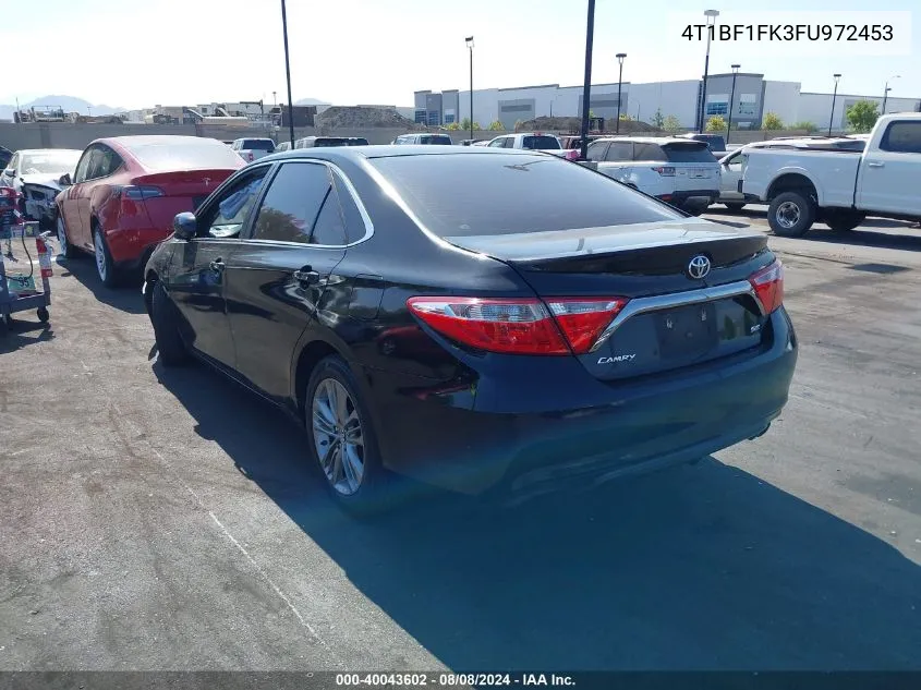 2015 Toyota Camry Se VIN: 4T1BF1FK3FU972453 Lot: 40043602