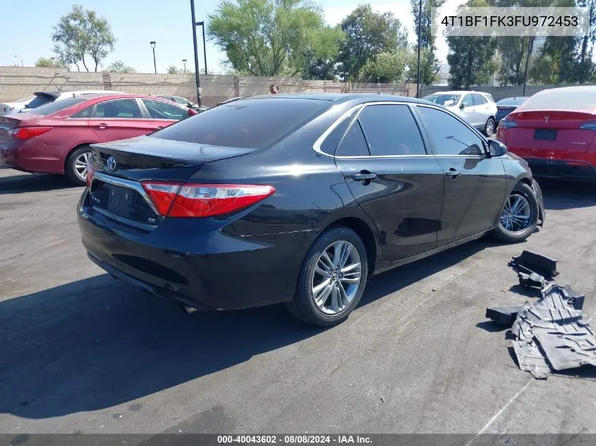 2015 Toyota Camry Se VIN: 4T1BF1FK3FU972453 Lot: 40043602