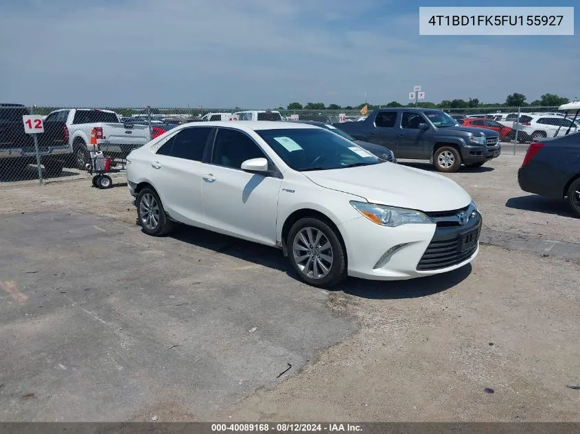 2015 Toyota Camry Hybrid Xle VIN: 4T1BD1FK5FU155927 Lot: 40089168