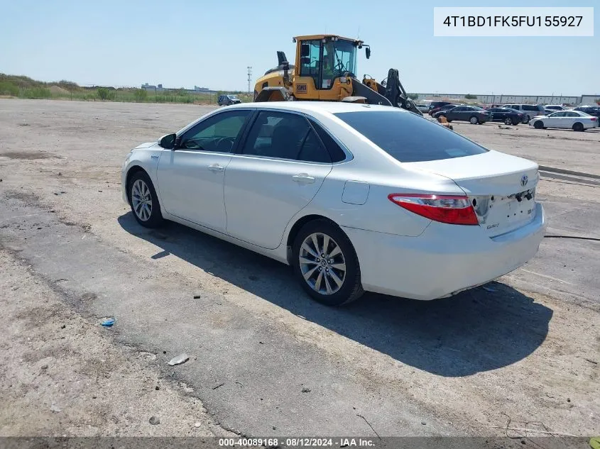 2015 Toyota Camry Hybrid Xle VIN: 4T1BD1FK5FU155927 Lot: 40089168