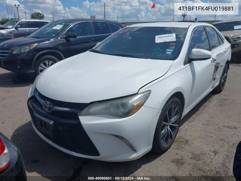 2015 Toyota Camry Xse VIN: 4T1BF1FK4FU019881 Lot: 40090801