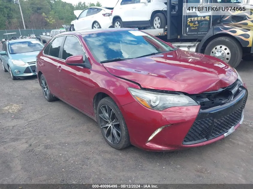 2015 Toyota Camry Xse VIN: 4T1BF1FK6FU974665 Lot: 40096495