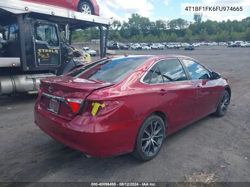 2015 Toyota Camry Xse VIN: 4T1BF1FK6FU974665 Lot: 40096495