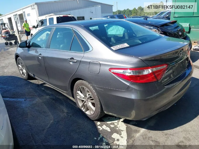 2015 Toyota Camry Se VIN: 4T1BF1FK5FU082147 Lot: 40096683