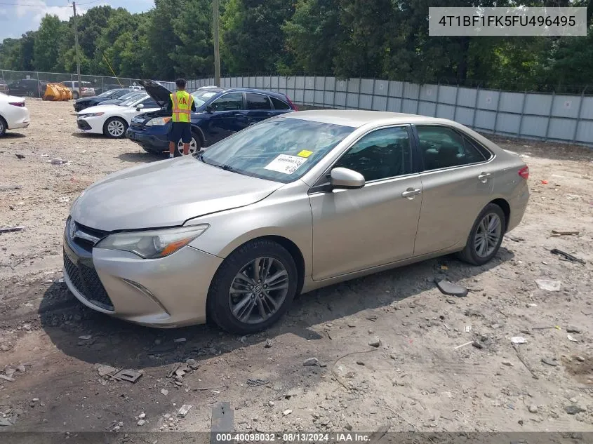 2015 Toyota Camry Se VIN: 4T1BF1FK5FU496495 Lot: 40098032