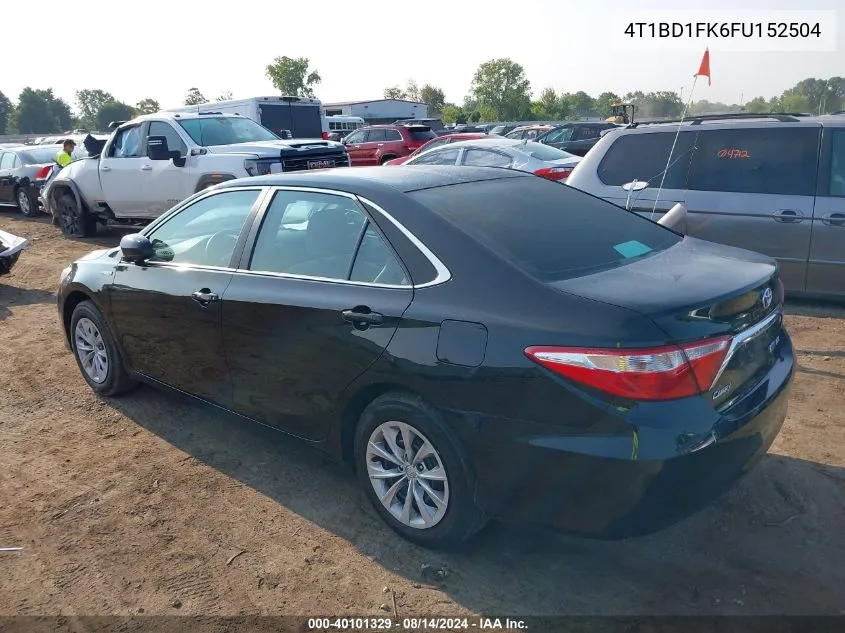 2015 Toyota Camry Hybrid Le VIN: 4T1BD1FK6FU152504 Lot: 40101329