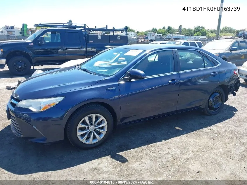 2015 Toyota Camry Hybrid Le VIN: 4T1BD1FK0FU163739 Lot: 40104813