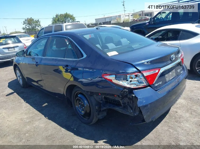 2015 Toyota Camry Hybrid Le VIN: 4T1BD1FK0FU163739 Lot: 40104813