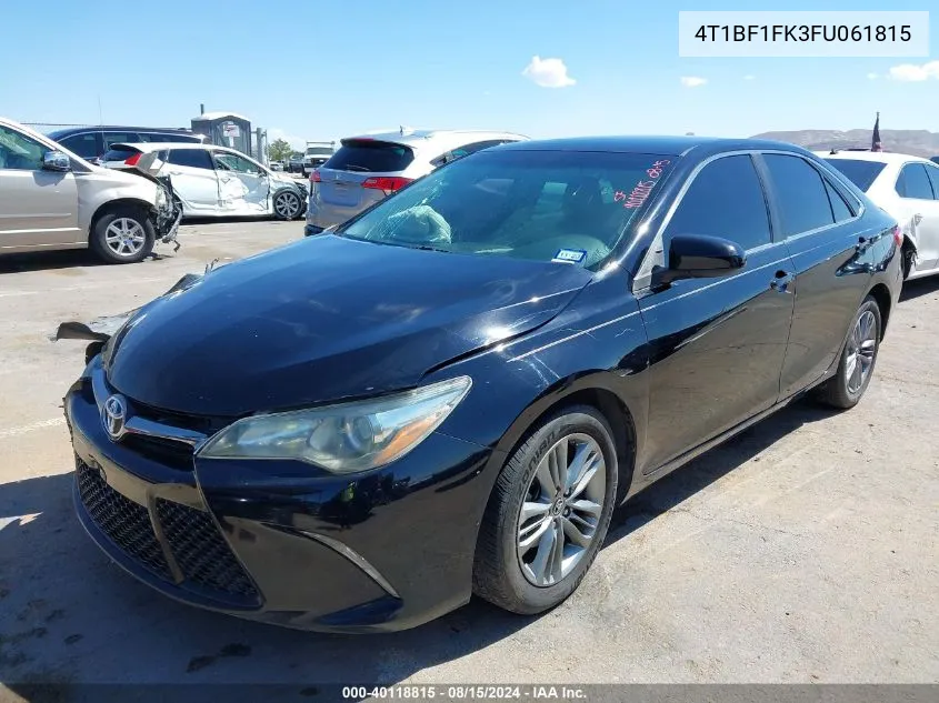 2015 Toyota Camry Se VIN: 4T1BF1FK3FU061815 Lot: 40118815