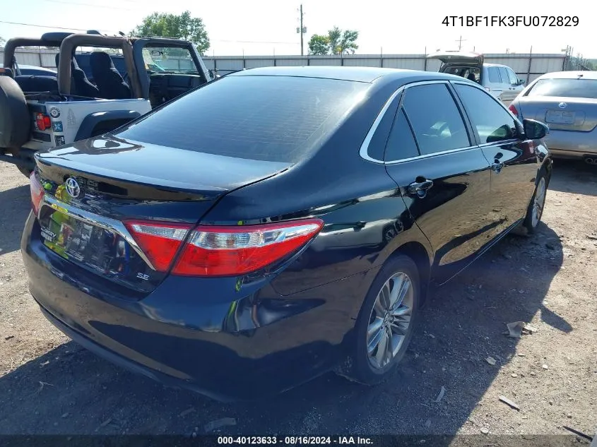 2015 Toyota Camry Se VIN: 4T1BF1FK3FU072829 Lot: 40123633