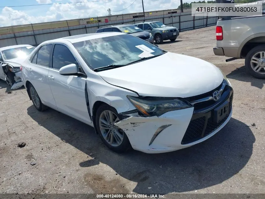 2015 Toyota Camry Se VIN: 4T1BF1FK0FU080063 Lot: 40124080