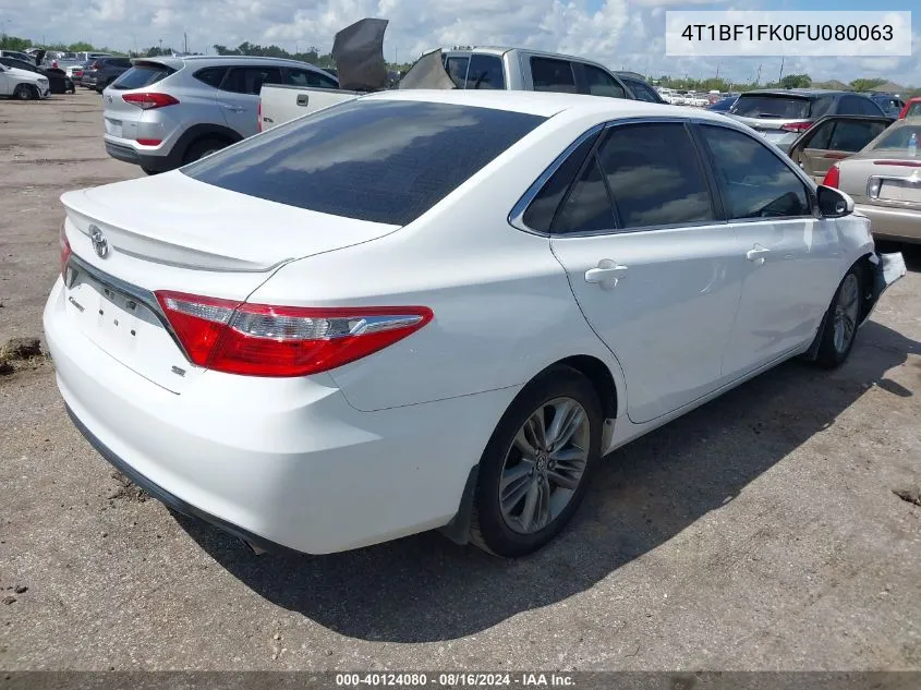 2015 Toyota Camry Se VIN: 4T1BF1FK0FU080063 Lot: 40124080