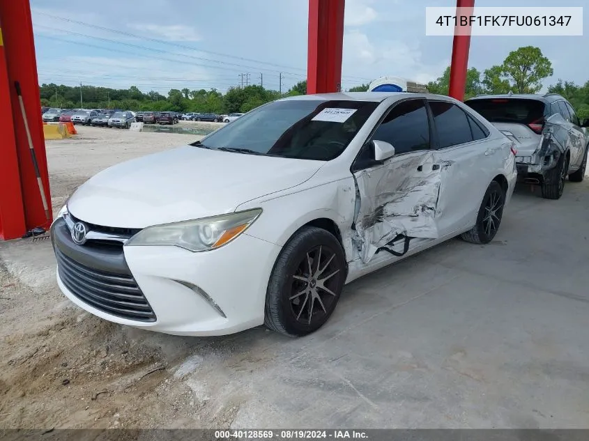 2015 Toyota Camry Le VIN: 4T1BF1FK7FU061347 Lot: 40128569