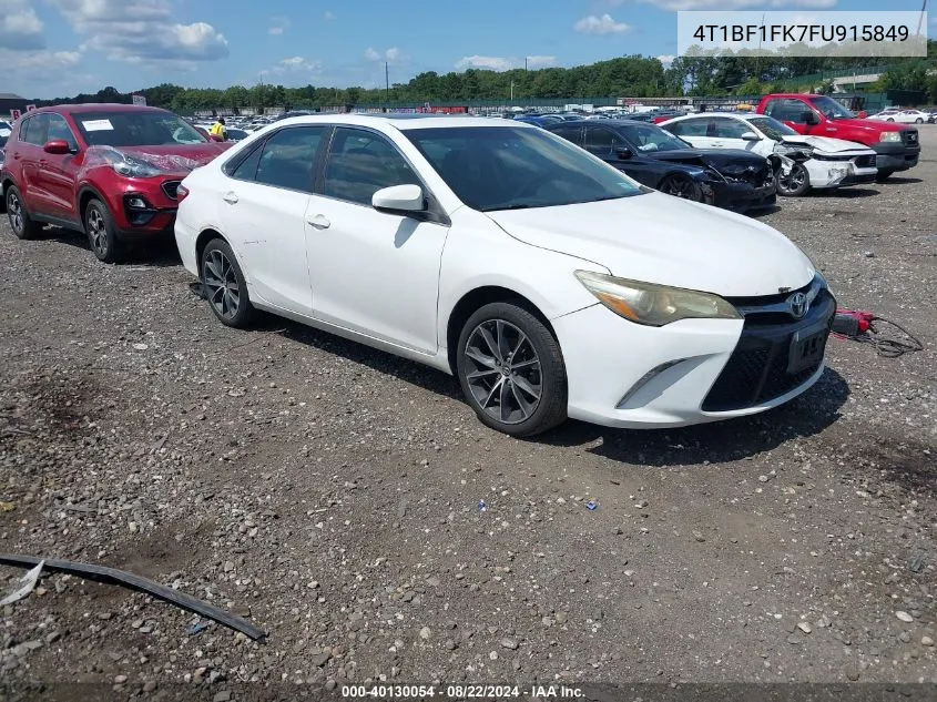 2015 Toyota Camry Xse VIN: 4T1BF1FK7FU915849 Lot: 40130054