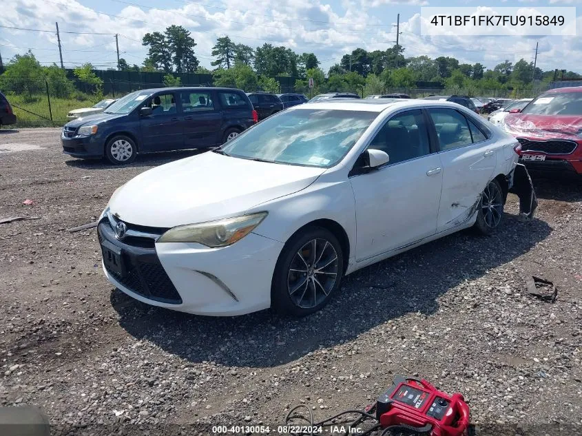 2015 Toyota Camry Xse VIN: 4T1BF1FK7FU915849 Lot: 40130054