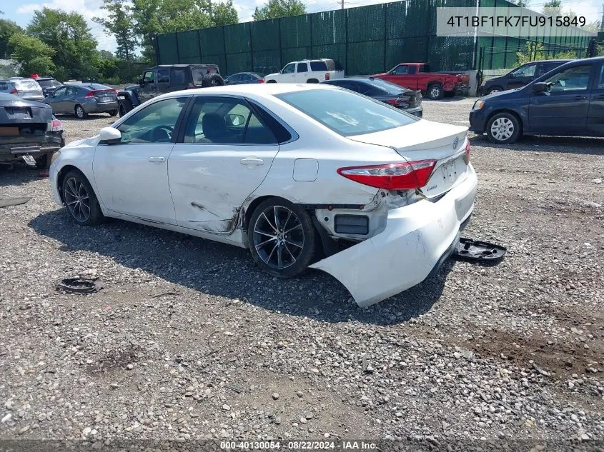 2015 Toyota Camry Xse VIN: 4T1BF1FK7FU915849 Lot: 40130054