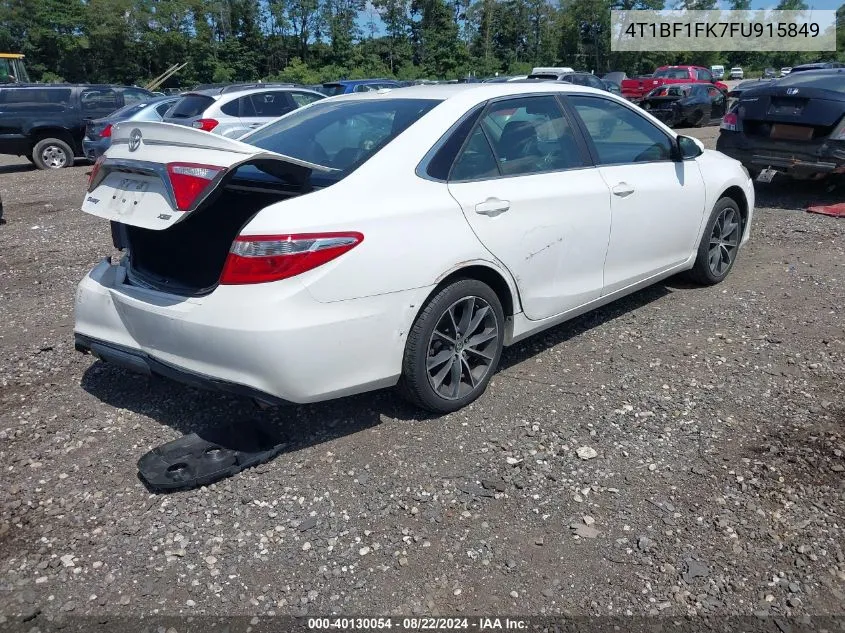 2015 Toyota Camry Xse VIN: 4T1BF1FK7FU915849 Lot: 40130054