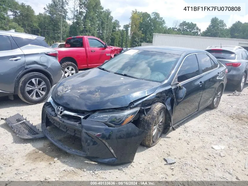 2015 Toyota Camry Se VIN: 4T1BF1FK7FU070808 Lot: 40133636