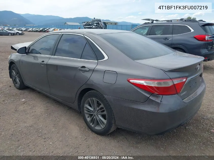 4T1BF1FK3FU007219 2015 Toyota Camry Se