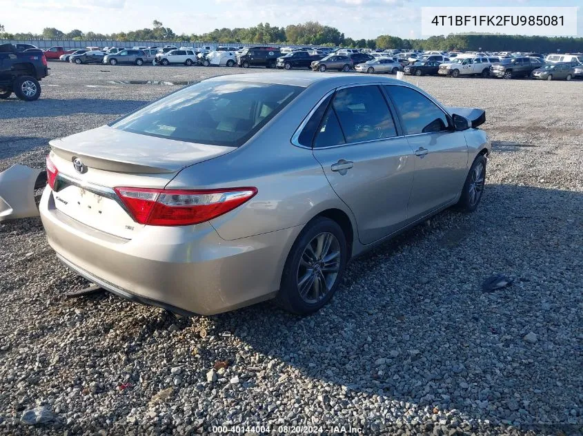 2015 Toyota Camry Le/Xle/Se/Xse VIN: 4T1BF1FK2FU985081 Lot: 40144004