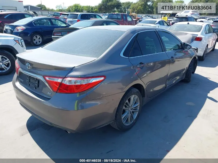 2015 Toyota Camry Se VIN: 4T1BF1FK1FU083604 Lot: 40146038