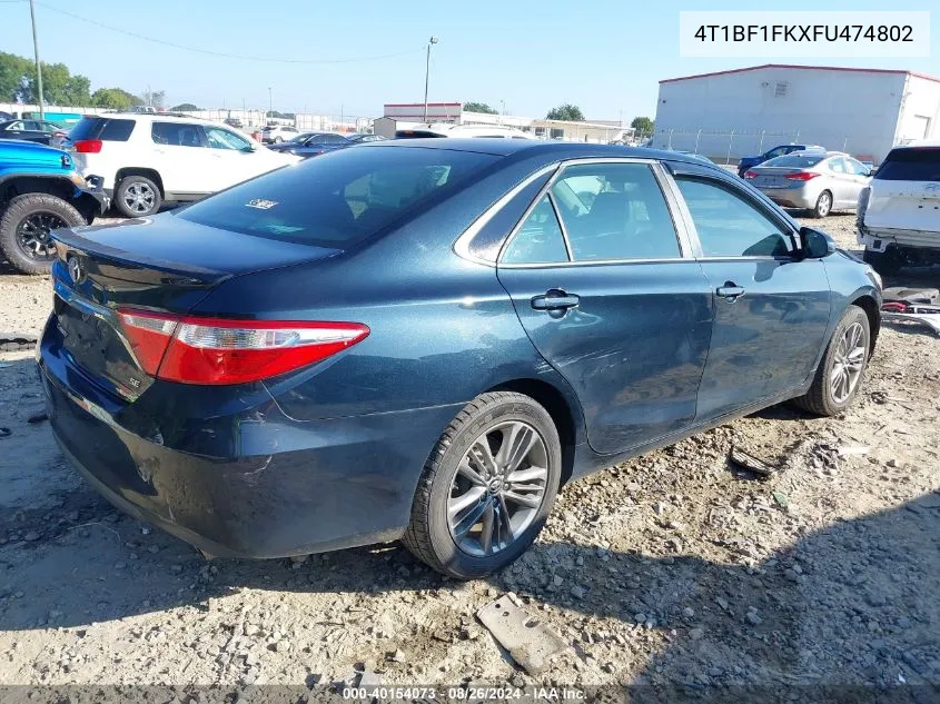 4T1BF1FKXFU474802 2015 Toyota Camry Se