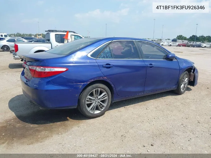 4T1BF1FK3FU926346 2015 Toyota Camry Se