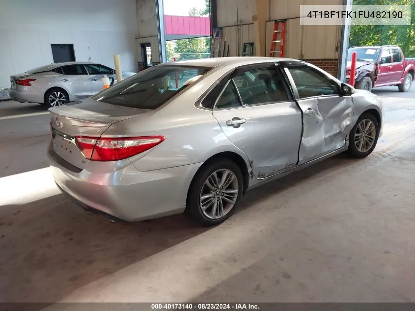 2015 Toyota Camry Se VIN: 4T1BF1FK1FU482190 Lot: 40173140