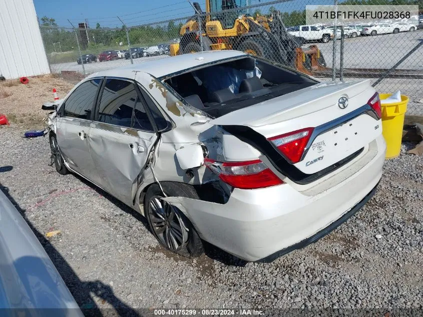 2015 Toyota Camry Se VIN: 4T1BF1FK4FU028368 Lot: 40175299