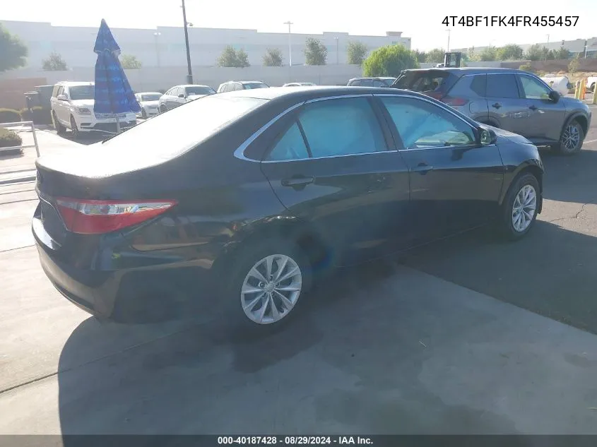 2015 Toyota Camry Le VIN: 4T4BF1FK4FR455457 Lot: 40187428