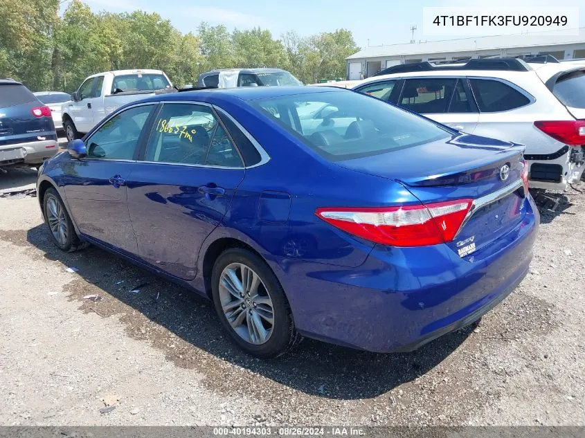 4T1BF1FK3FU920949 2015 Toyota Camry Se