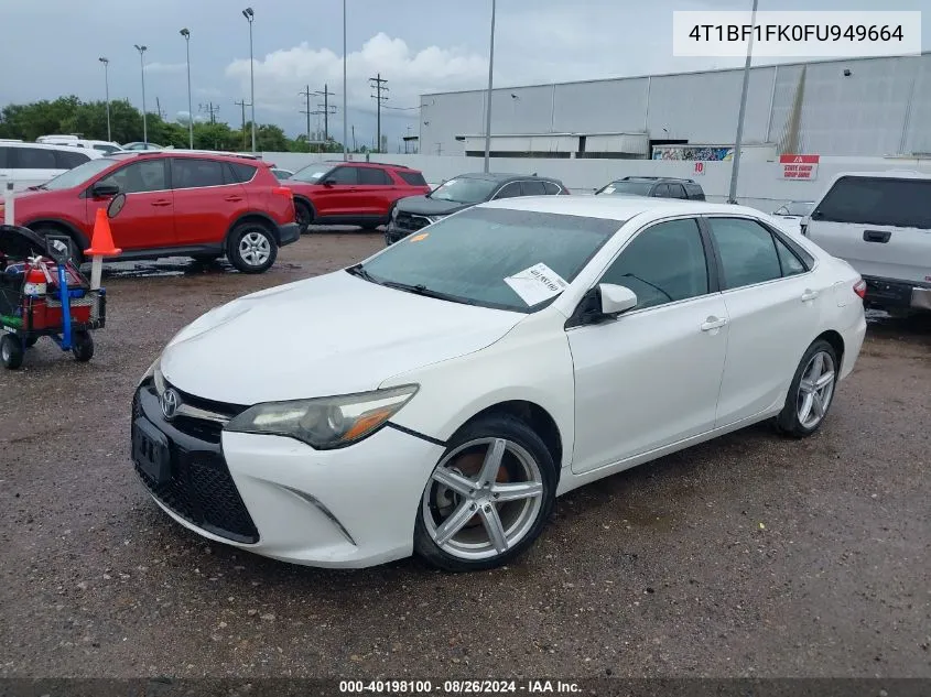 2015 Toyota Camry Se VIN: 4T1BF1FK0FU949664 Lot: 40198100