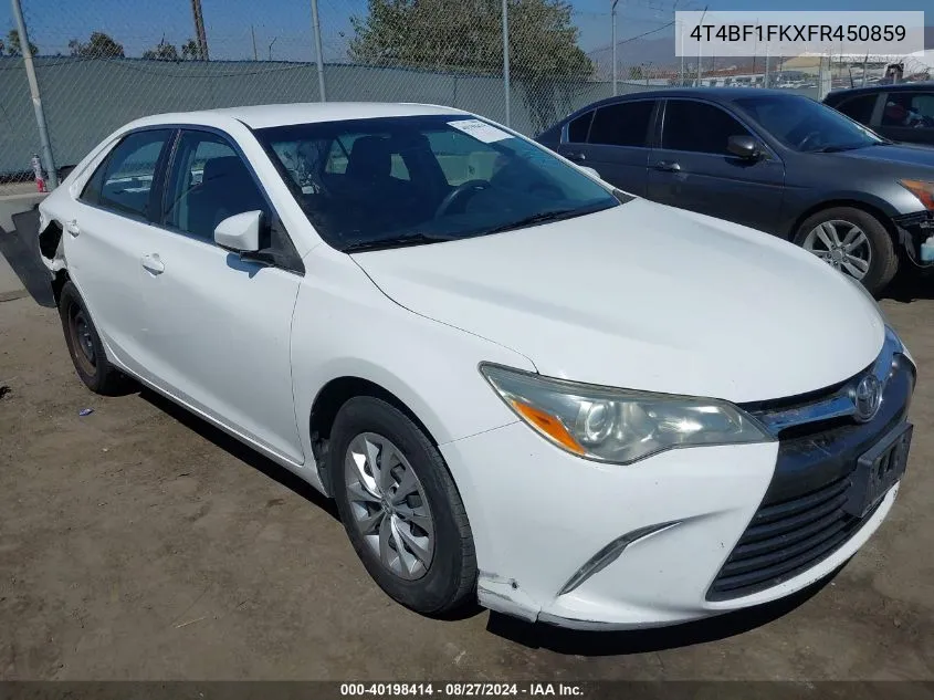 2015 Toyota Camry Le VIN: 4T4BF1FKXFR450859 Lot: 40198414