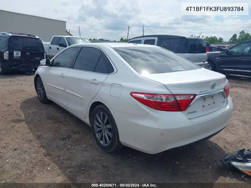 2015 Toyota Camry Xle VIN: 4T1BF1FK3FU893784 Lot: 40200671